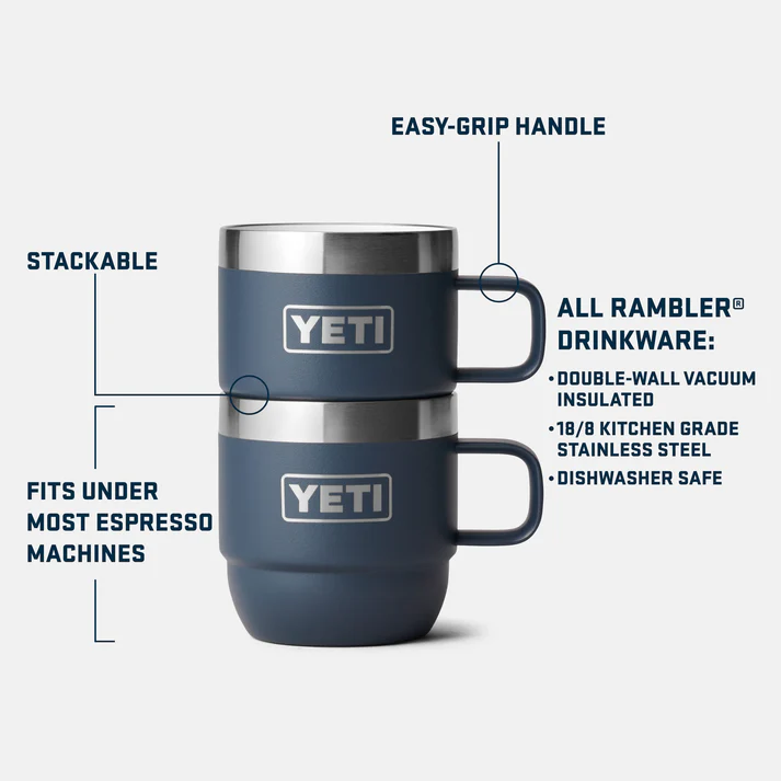 Rambler® 6 oz (177ml) Stackable Mugs Set Black