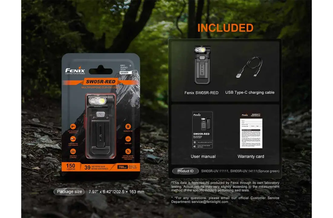 SW05R-RED Rechargable Clip-On Flashlight (150 lumen)