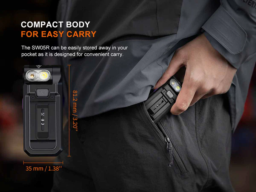 SW05R-UV Rechargable Clip-On UV Flashlight (150 lumen)