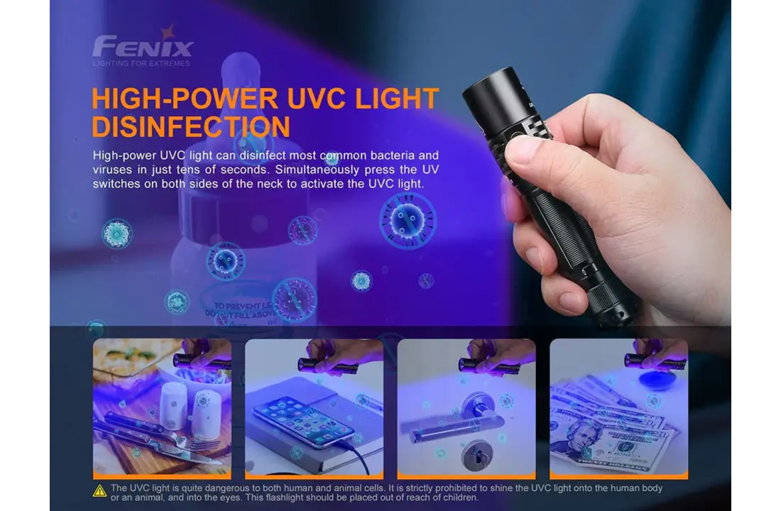 LD32 UVC Zaklamp / Flashlight UV (1200 lumen)