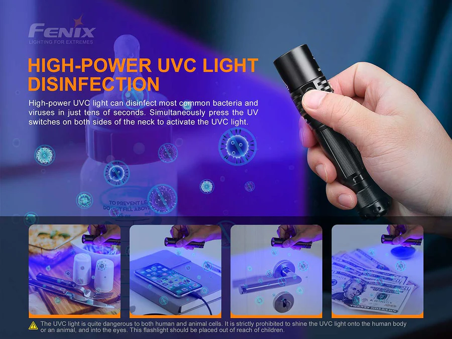 LD32 UVC Zaklamp / Flashlight UV (1200 lumen)