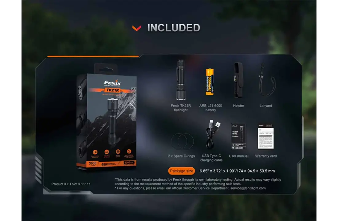 TK21R Zaklamp / Flashlight (3600 lumen)