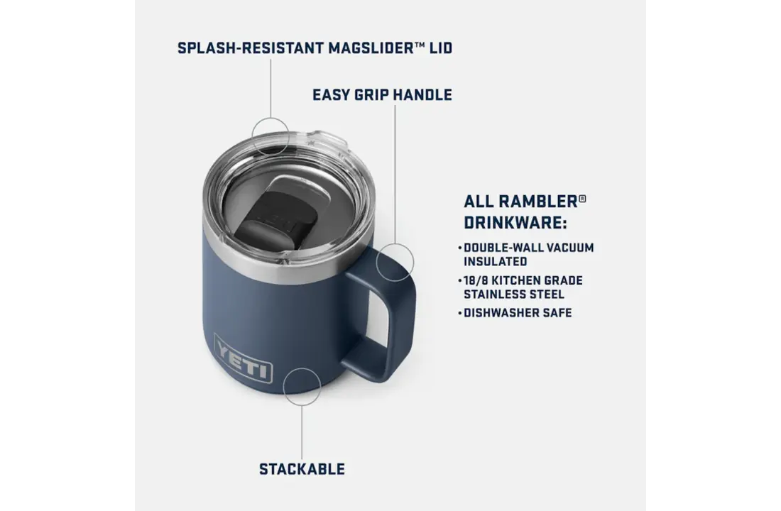 Rambler® 10 oz (296ml) Mug With MagSlider™ Lid Black