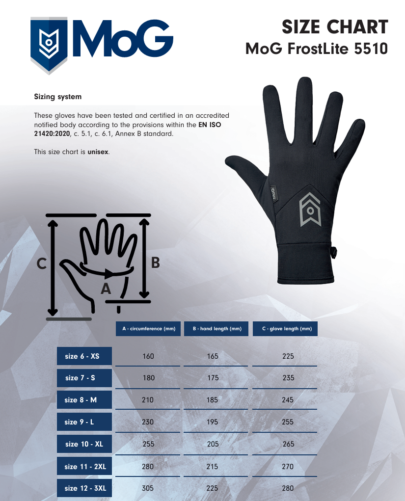 5510B - FrostLite Winter Gloves Black