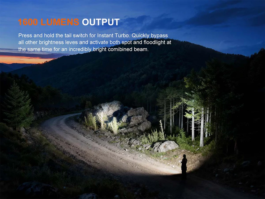 E06R Pro Rechargable Flashlight (1600 lumen)