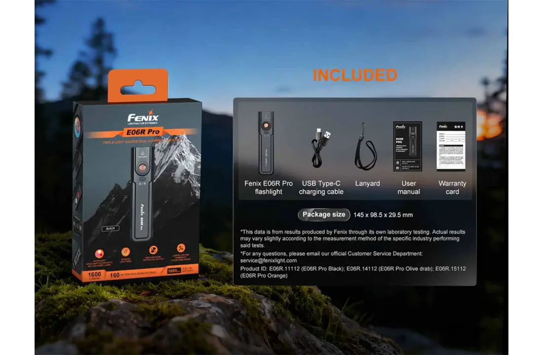 E06R Pro Rechargable Flashlight (1600 lumen)