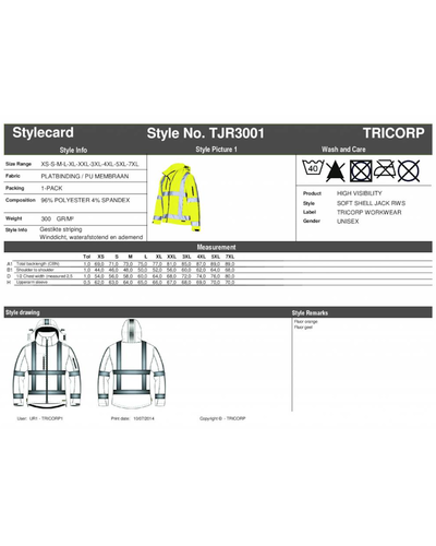 Tricorp TJR3001 Soft Shell Jack RWS