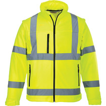 Portwest S428 Oranje of Gele Hi-Vis Soft shell jas met afritsbare mouwen