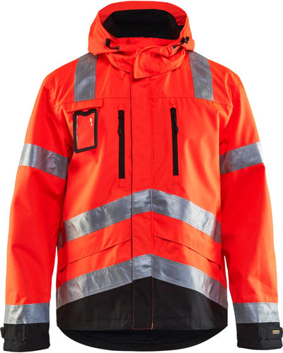 Blaklader 4837 High Vis jas ongevoerd met afritsbare capuchon