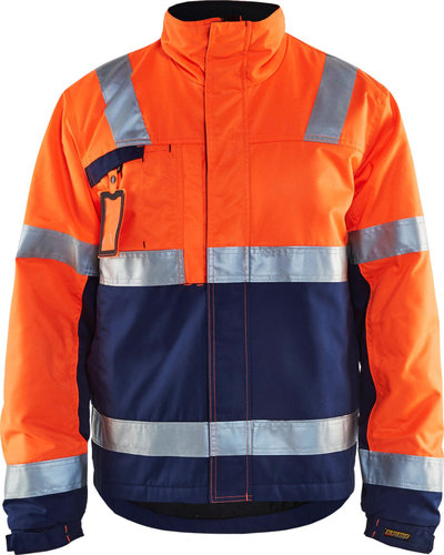 Blaklader 4862 Fluorescerende winterjas met striping