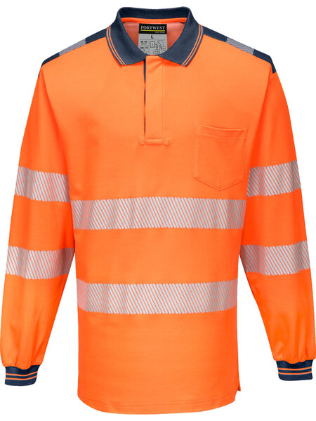 Portwest PW3 Hi-Vis Poloshirt, Lange Mouw