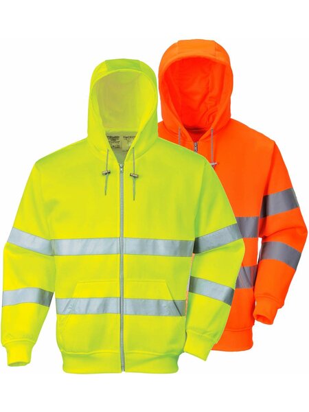 Portwest B305 Hi-Vis Hoodie met Rits, geel of oranje