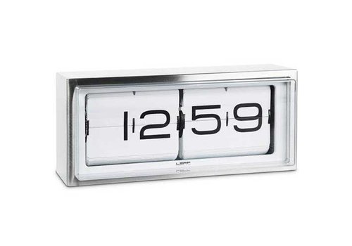  LEFF Amsterdam Brick clock stainless steel 24h 