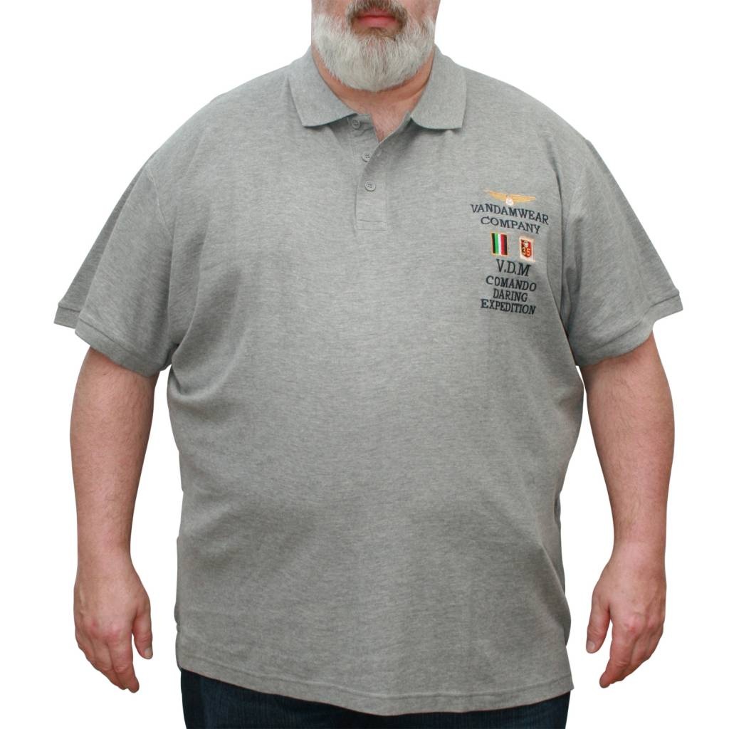 VANDAM Grandes tailles Polo mélange 3XL-6XL