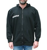 VANDAM Grande taille Sweat à capuche Noir avec imprimé "VANDAM" 3XL-6XL