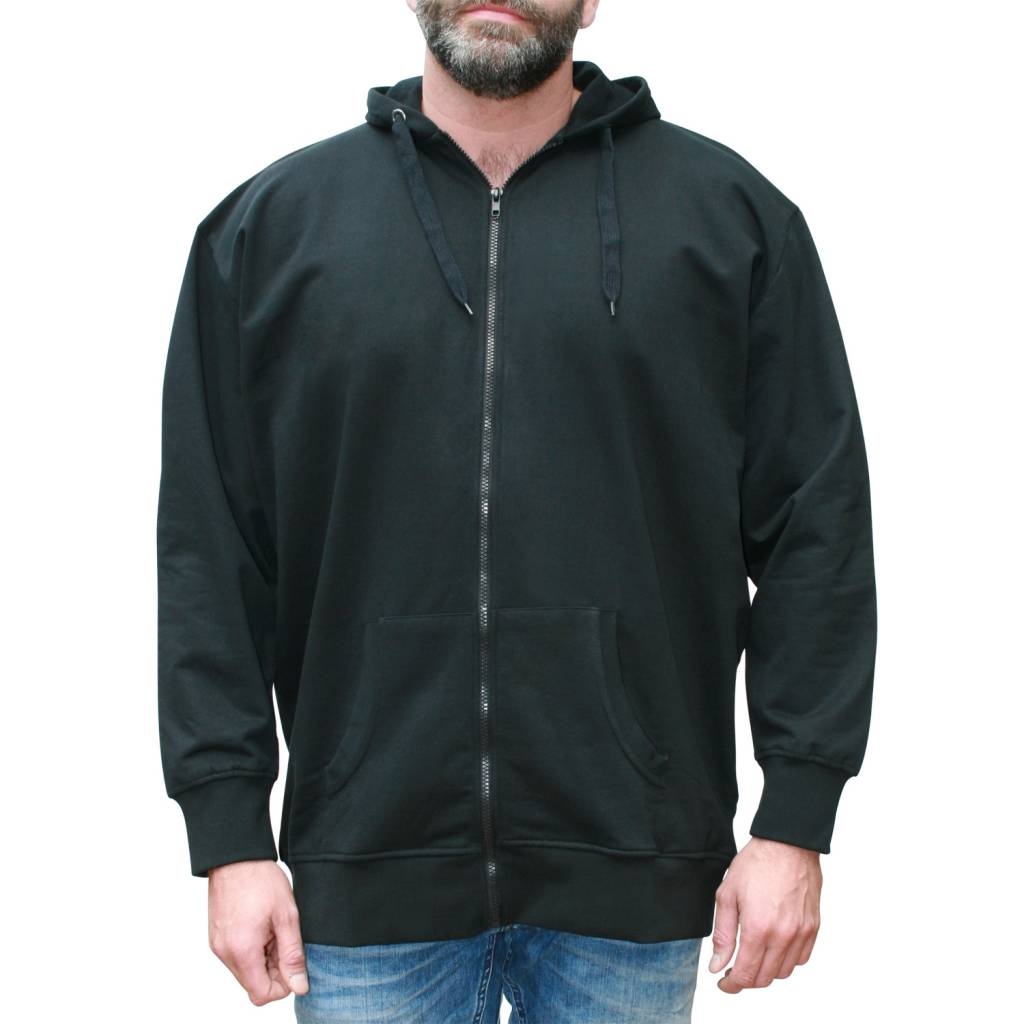 VANDAM Grande taille Sweat à capuche noir 3XL-6XL