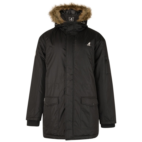 Grote maten Zwarte Parka Jas met Capuchon 2XL-6XL