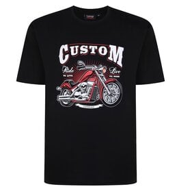 Espionage Grote maten Zwart T-shirt "MOTERCYCLE" TS363