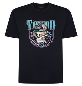 Espionage Grote maten Navy T-shirt "TATTOO PRINT " TS361