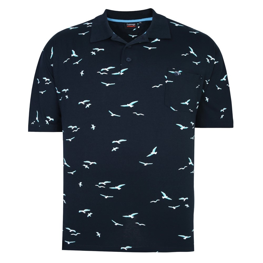 Espionage Grande Taille Poloavec impression Seagull 2XL-8XL