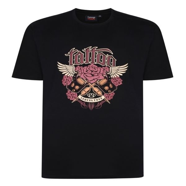 Espionage Grande taille T-shirt Noir "Tattoo"