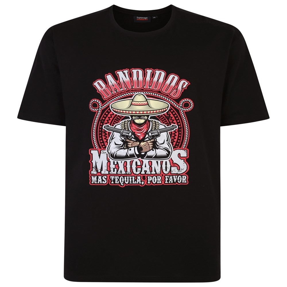 Espionage Grande taille T-shirt Noir "TEQUILA" TS377