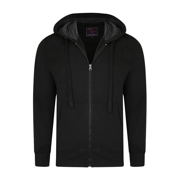 KAM Grande taille Sweat à capuche Noir 10XL-12XL