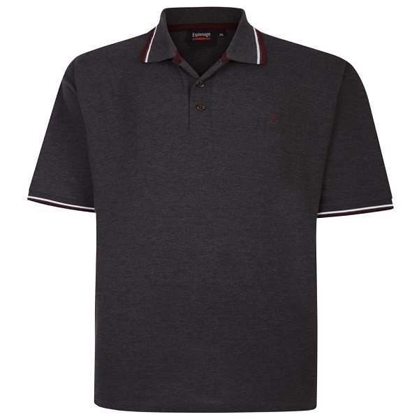 Espionage Grande taille Polo Charcoal 2XL-8XL