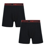 KAM Grandes tailles de Boxers Shorts en Jersey Noir (2-pack) 2XL-8XL