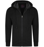 KAM Sweat à capuche Noir grande taille 2XL-8XL