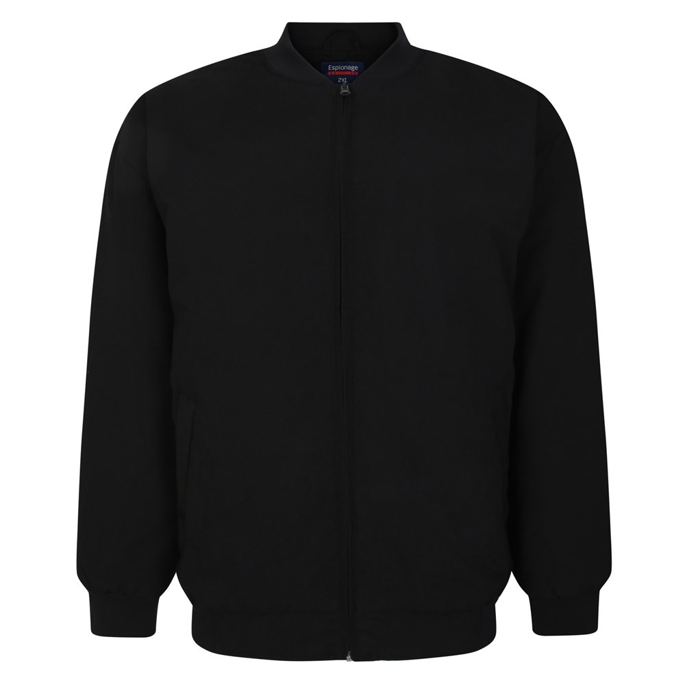 Espionage Veste Oxford Rembourrée Noire Grande Taille 2XL-8XL