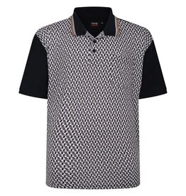 Espionage Grote maten Navy Polo Geometric Print