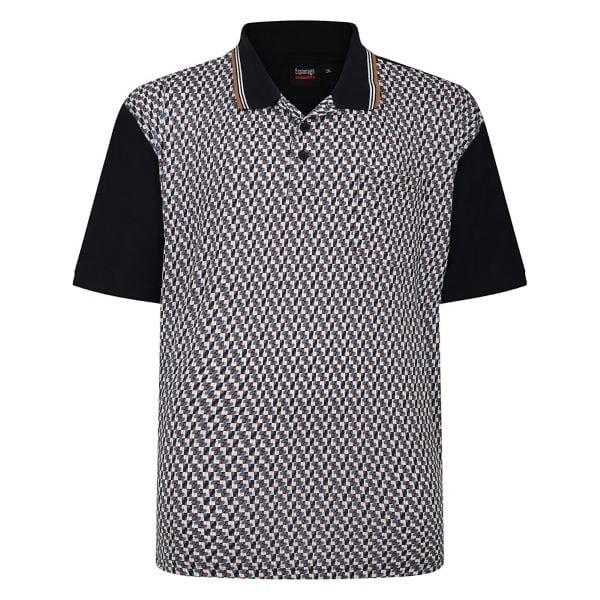 Espionage Grote maten Navy Polo Geometric Print 2XL-8XL