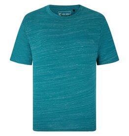 KAM Grote maten Teal T-shirt met geweven effect