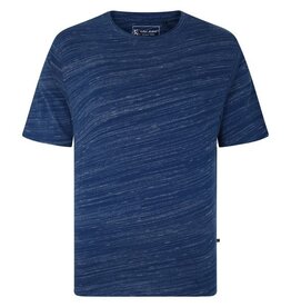 KAM Grote maten Blauw T-shirt met geweven effect