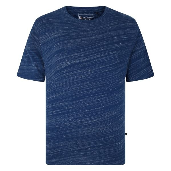 KAM Grote maten Blauw T-shirt met geweven effect 2XL-8XL