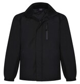 Espionage Grote maten Zwarte Gewatteerde Waterdichte jas 2XL-8XL