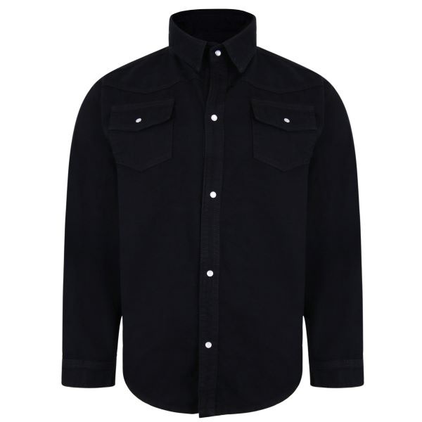 KAM Grote maten Zwarte Denim Shirt  2XL-8XL