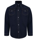 KAM Grote maten Indigo Denim Shirt  2XL-8XL
