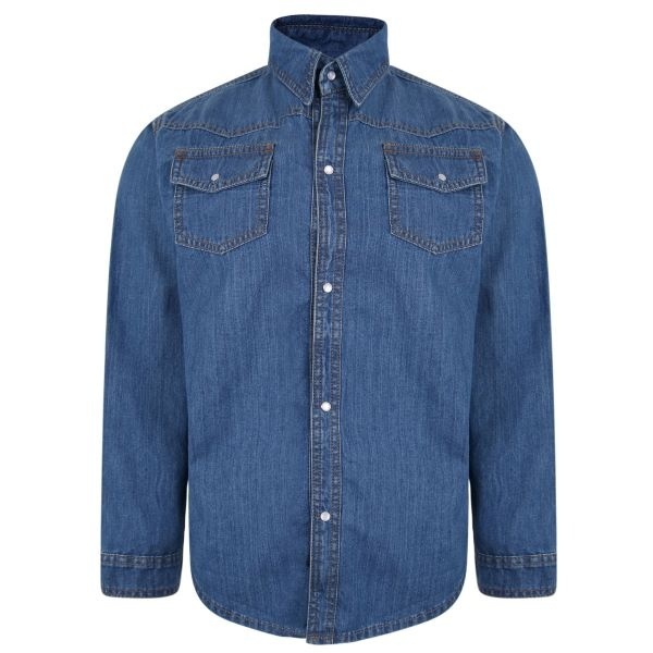 KAM Grote maten Stone Wash  Shirt   2XL-8XL