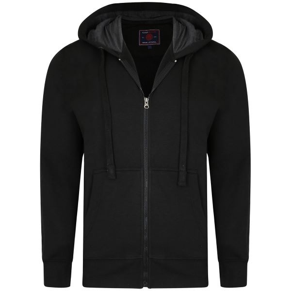 KAM Grote maten Zwarte  Hoodie 2XL-8XL