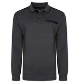 KAM Grote maten Charcoal Polo Sweater 2XL-8XL