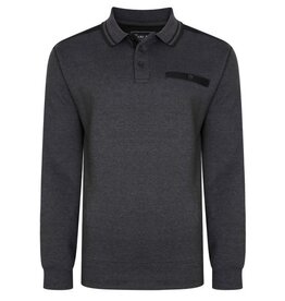 KAM Grote maten Charcoal Polo Sweater