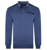 KAM Grote maten Blauwe Polo Sweater 2XL-8XL