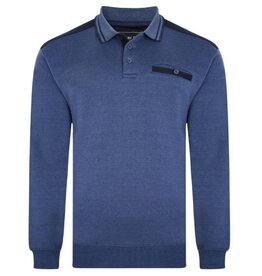 KAM Grote maten Blauwe Polo Sweater