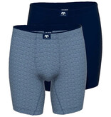 CECEBA 8085 Grote maten Donker blauwe Lange Boxer Shorts (2-pack)