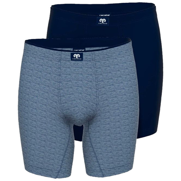 CECEBA 8085 Grote maten Donker blauwe Lange Boxer Shorts (2-pack)