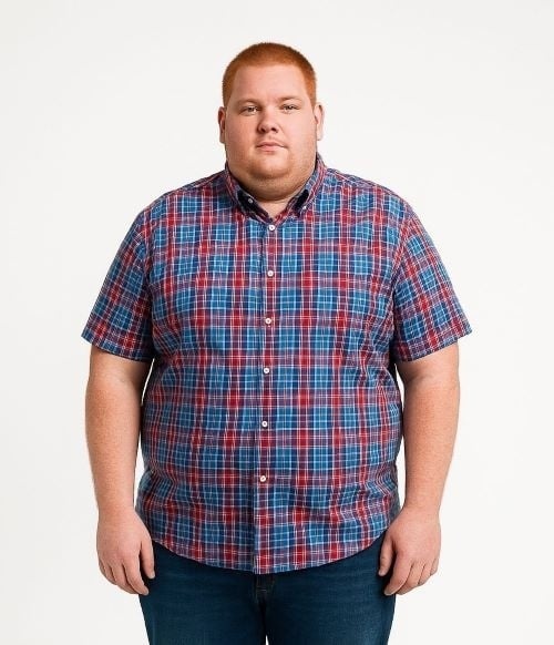 Espionage Grote maten Rood Blauw Overhemd  2XL-8XL
