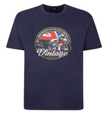 Espionage Grote maten Slate Grey T-shirt "Vintage Motorbike"  - 2XL-8XL