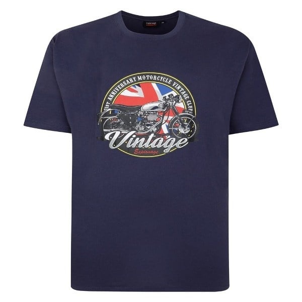 Espionage Grote maten Slate Grey T-shirt "Vintage Motorbike"  - 2XL-8XL